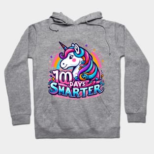 100 days smarter, colorful, cute unicorn Hoodie